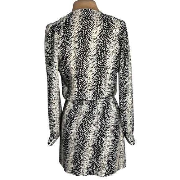 Parker cream and black snakeskin print silk dress size S - Picture 3 of 5